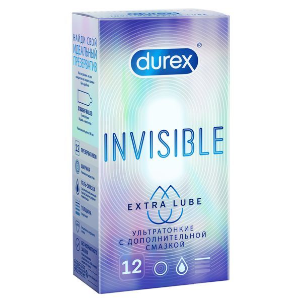 фото упаковки Презервативы Durex Invisible Extra Lube