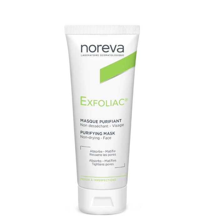 фото упаковки Noreva Exfoliac Отшелушивающая маска, маска для лица, 50 мл, 1 шт. фото упаковки Noreva Exfoliac Отшелушивающая маска