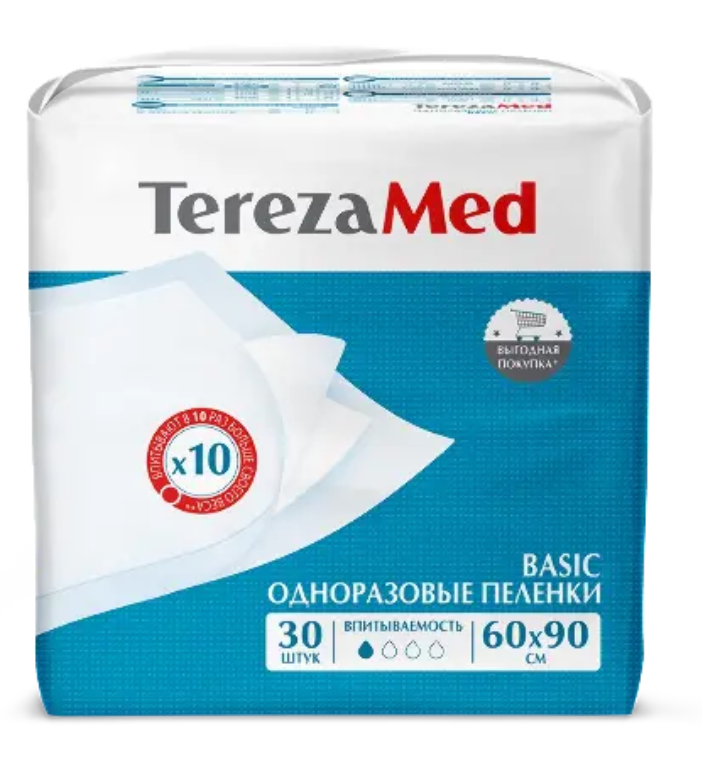 фото упаковки TerezaMed basic пеленки одноразовые впитывающие