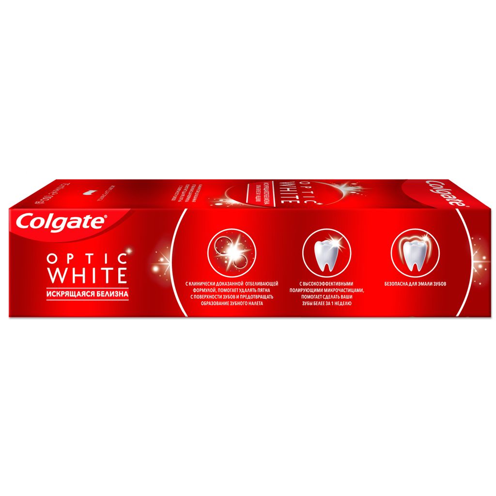 Colgate Паста зубная Optic White, Искрящаяся мята, 75 мл, 1 шт.