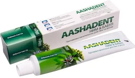 фото упаковки Aashadent зубная паста ним и бабул