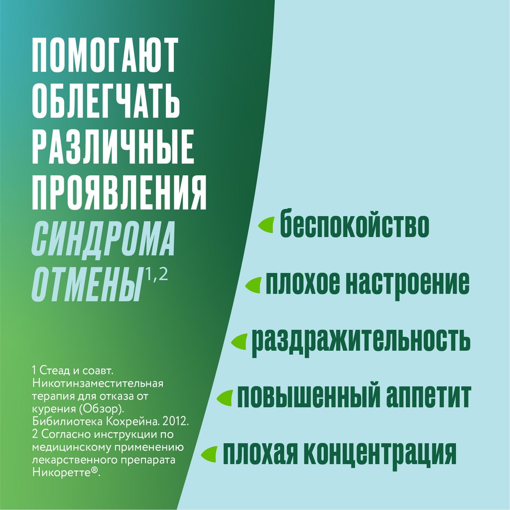 Никоретте, 2 мг, таблетки для рассасывания, мята, 20 шт.