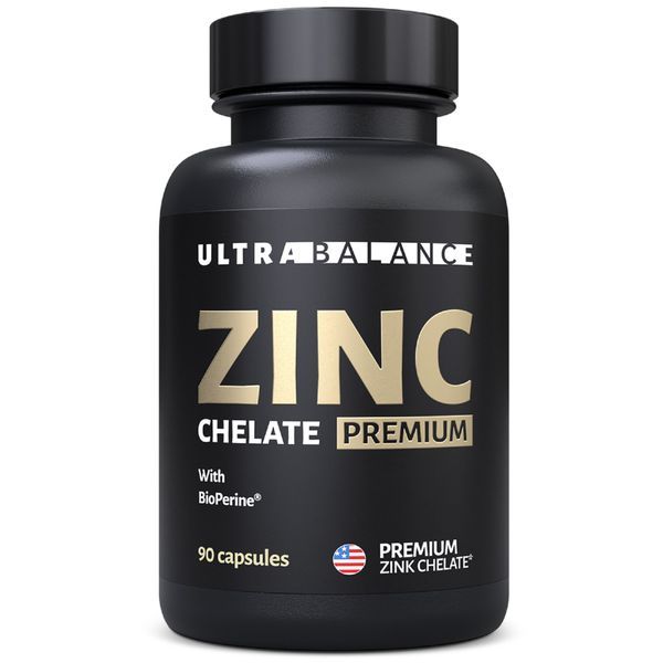 фото упаковки UltraBalance Витамины Цинк хелат Zinc хелатный комплекс для взрослых женщин мужчин, капсулы, 90 шт. фото упаковки UltraBalance Витамины Цинк хелат Zinc хелатный комплекс для взрослых женщин мужчин