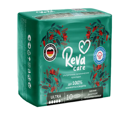 Reva Care Прокладки ультратонкие, 5 капель, прокладки гигиенические, 10 шт.