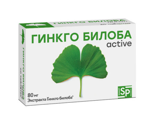 Гинкго билоба active SP, для детей с 14 лет и взрослых, таблетки, 60 шт.