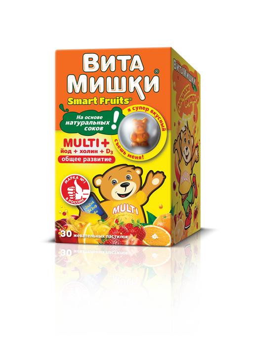 ВитаМишки Multi + йод + холин, 2400 мг, пастилки жевательные, ассорти, 30 шт.