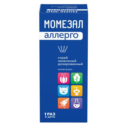 Момезал аллерго, 50 мкг/доза, 140 доз, спрей назальный дозированный, 1 шт.