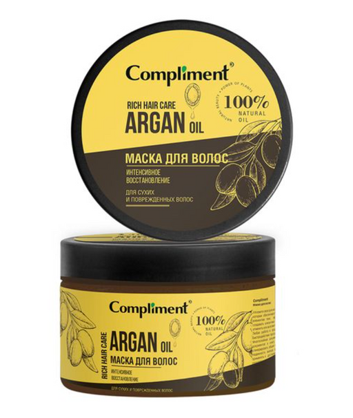 Compliment Argan oil rich hair care Маска для волос, маска для волос, интенсивное восстановление, 400 мл, 1 шт.