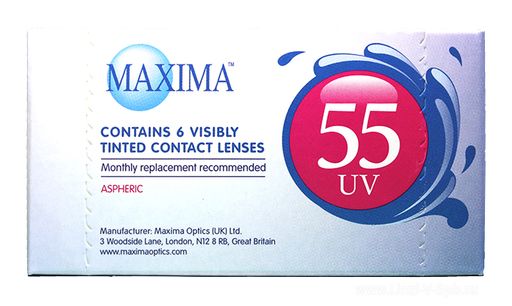Maxima 55 UV Контактные линзы плановой замены, BC=8,6 d=14,2, D(-5.50), стерильно, 6 шт.