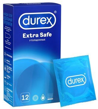 Презервативы Durex Extra Safe, презервативы, гладкие, утолщенные, 12 шт.