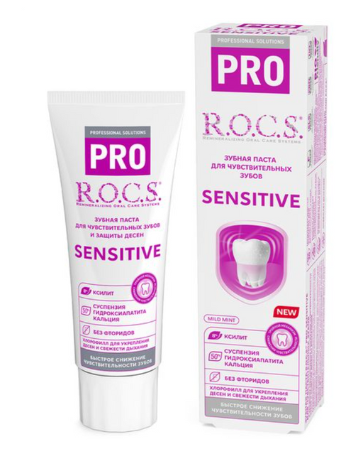 ROCS Sensitive Pro Паста зубная для чувствительных зубов, паста, мягкая мята, 74 г, 1 шт.