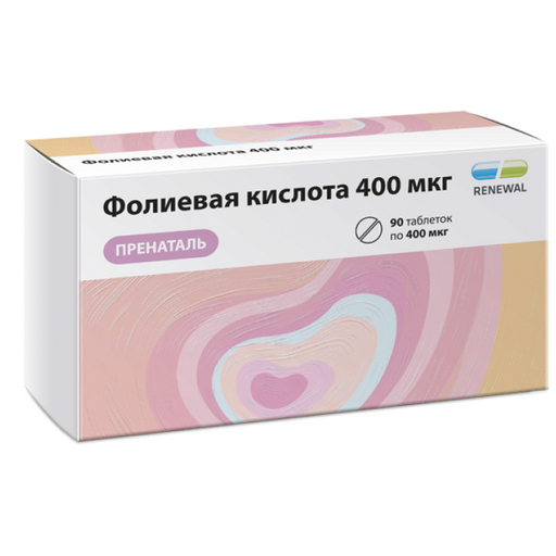 Фолиевая кислота Пренаталь, 400 мкг, таблетки, 90 шт.
