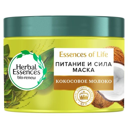 Herbal Essences Маска для волос Питание и сила, маска для волос, Кокосовое молоко, 450 мл, 1 шт.