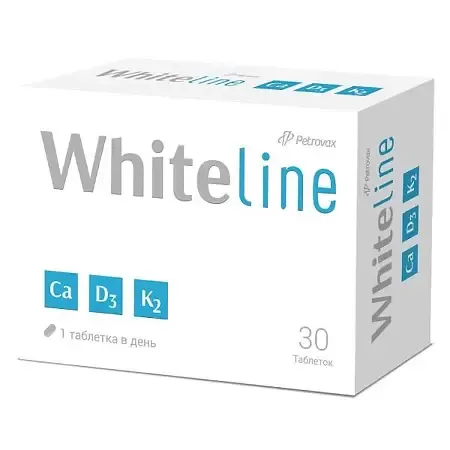 Whiteline Кальций D3 K2, 1560,8 мг, таблетки, 30 шт.