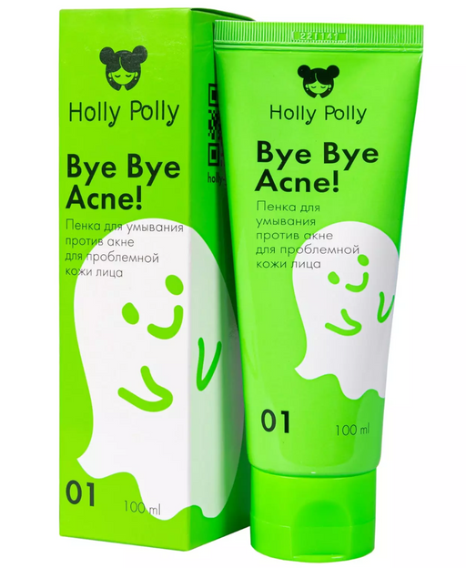 Holly Polly Пенка для умывания лица Bye Bye Acne!, пенка, против акне и воспалений, 100 мл, 1 шт.