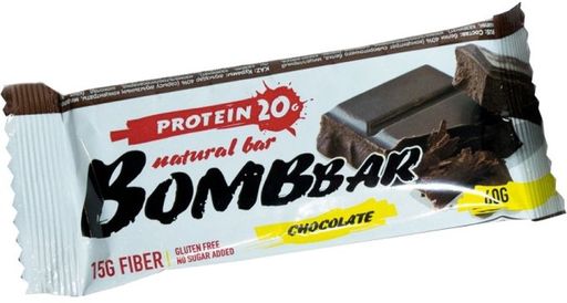 Bombbar батончик протеиновый Двойной шоколад, 20%, 60 г, 1 шт.