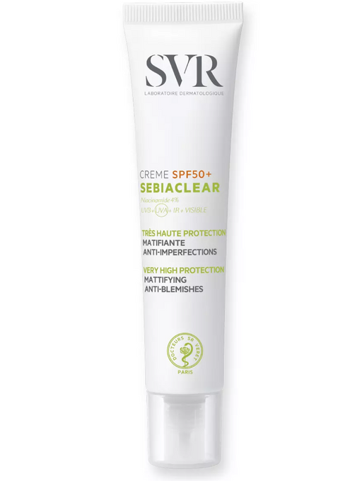 SVR Sebiaclear Крем-уход двойного действия, SPF50, для проблемной кожи, 40 мл, 1 шт.